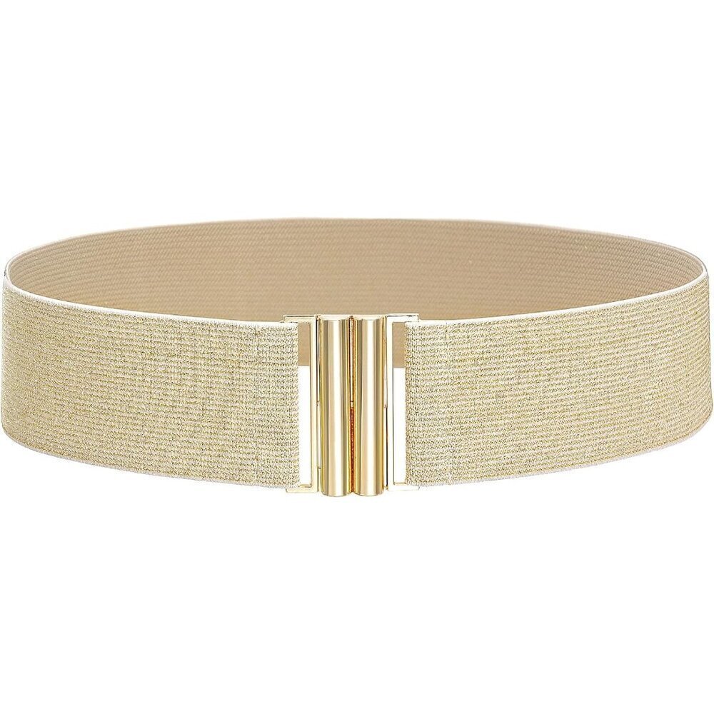 Women Elastic Waist Belt Alloy Buckle Wide Dress Casual Formal Accessory